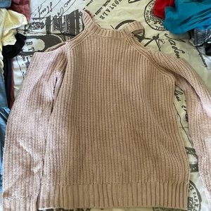 Medium Pink Cold Shoulder Charlotte Russe Sweater